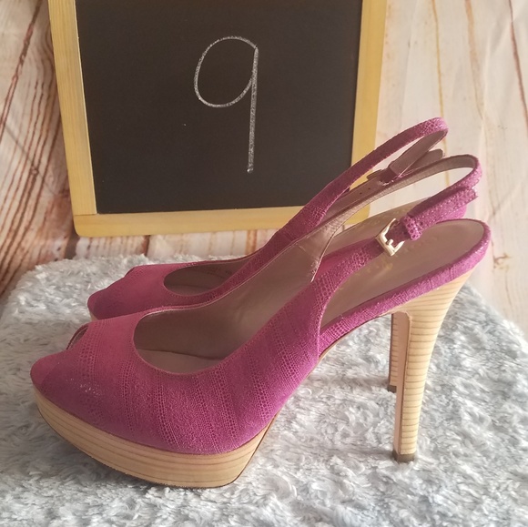 Cole Haan Shoes - Cole Haan Fuchsia Platform Peep Toe Heels